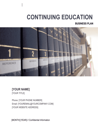 Business-in-a-Box's Continuing Education Center Business Plan Template