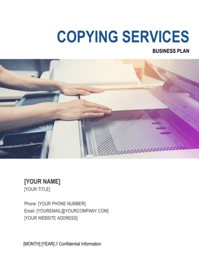 Business-in-a-Box's Copying Services Business Plan Template