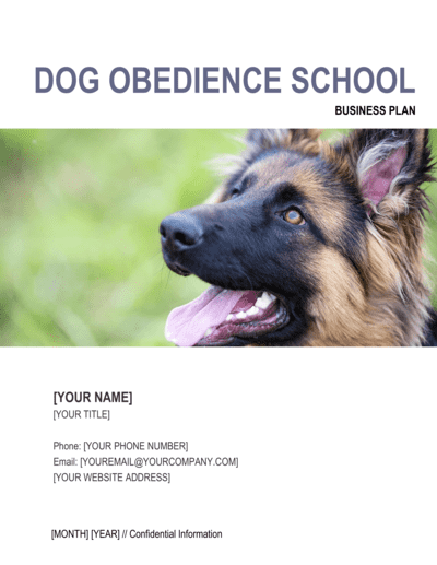 Business-in-a-Box's Dog Obedience School Business Plan Template