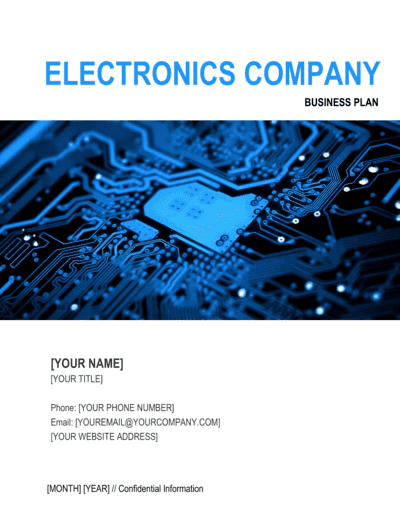 Electronics Company Business Plan Template