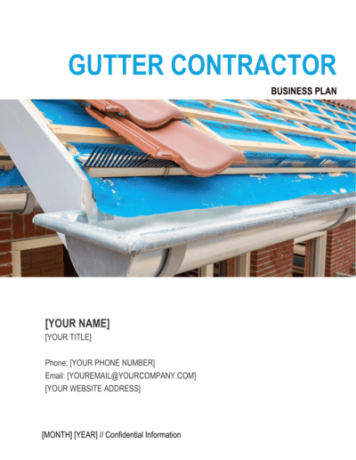 Business-in-a-Box's Gutter Contractor Business Plan Template