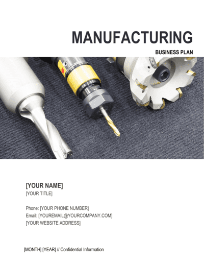 Business-in-a-Box's Manufacturing Business Plan 2 Template