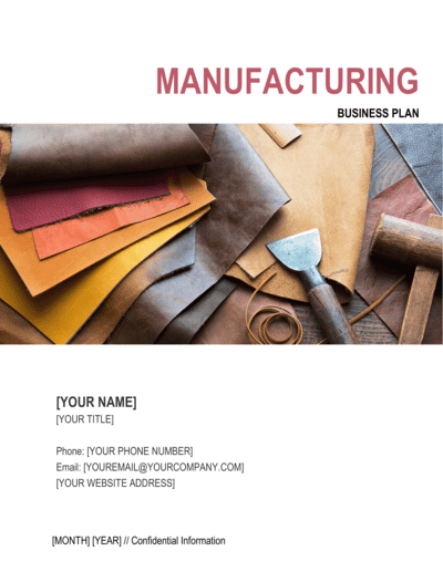 Business-in-a-Box's Manufacturing Business Plan 3 Template