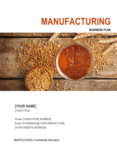 Business-in-a-Box's Manufacturing Business Plan 5 Template