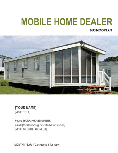 Business-in-a-Box's Mobile Home Dealer Business Plan Template