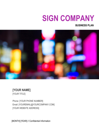 Business-in-a-Box's Sign Company Business Plan Template