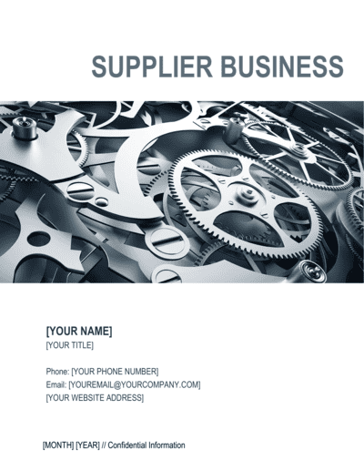 Business-in-a-Box's Supplier Business Plan Template