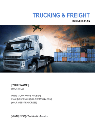 Business-in-a-Box's Trucking and Freight Company Business Plan Template