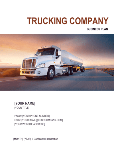Business-in-a-Box's Trucking Company Business Plan 2 Template