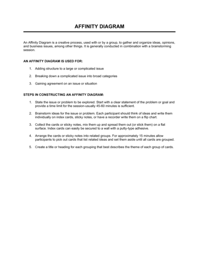 Affinity Diagram Template (Free Word)