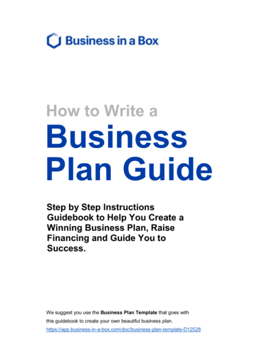 Business-in-a-Box's How to Write a Business Plan Guidebook Template