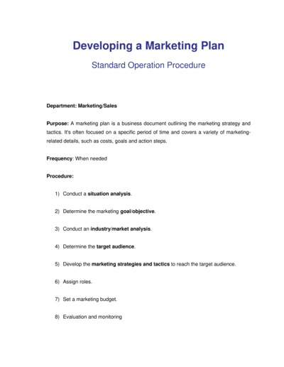Business-in-a-Box's How to Develop a Marketing Plan Template