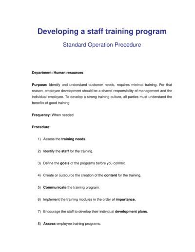 Business-in-a-Box's How to Develop a Staff Training Program Template