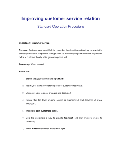Business-in-a-Box's How to Improve Customer Relationship Template