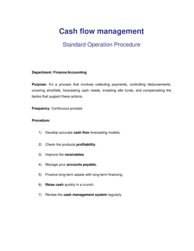 Business-in-a-Box's How to Manage Cash Flow Template