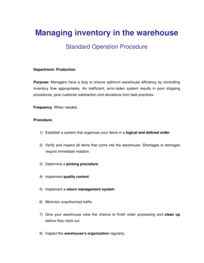 Business-in-a-Box's How to Manage Inventory in the Warehouse Template