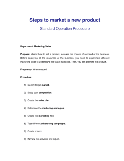 Business-in-a-Box's How to Market a New Product Template