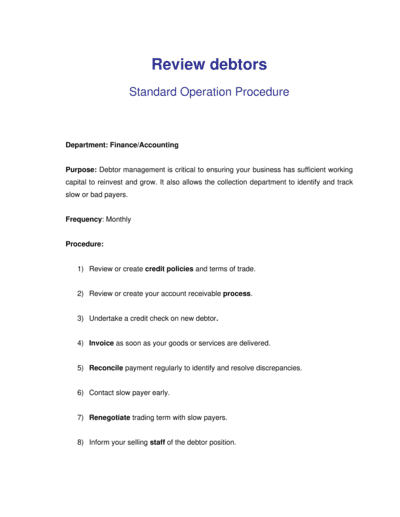 Business-in-a-Box's How to Review Debtors Accounts Template