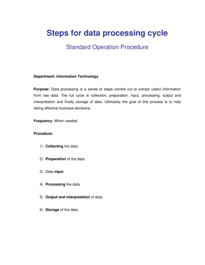Business-in-a-Box's How to Steps for Data Processing Template