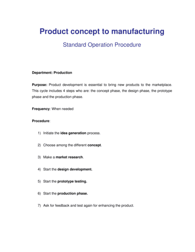 Business-in-a-Box's How to Steps from Product Concept to Manufacturing Template