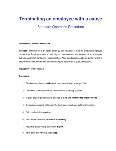 Business-in-a-Box's How to terminate an Employee Template