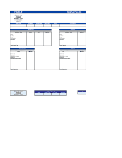 Business-in-a-Box's Payslip Worksheet Template