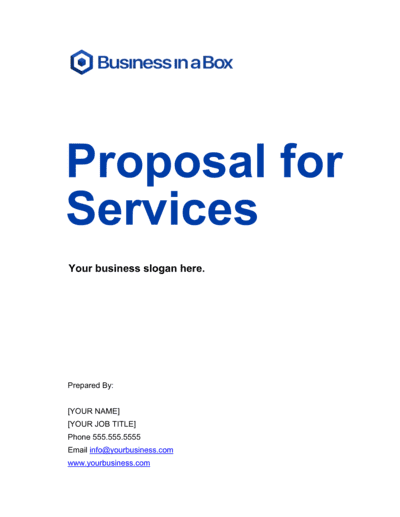 Business-in-a-Box's Proposal for Services Template