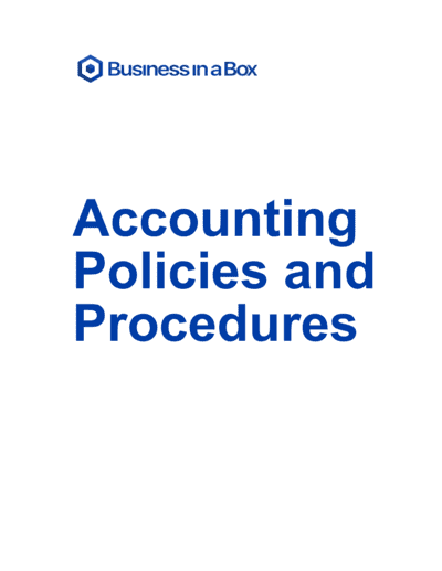 Business-in-a-Box's Accounting Policies and Procedures Template
