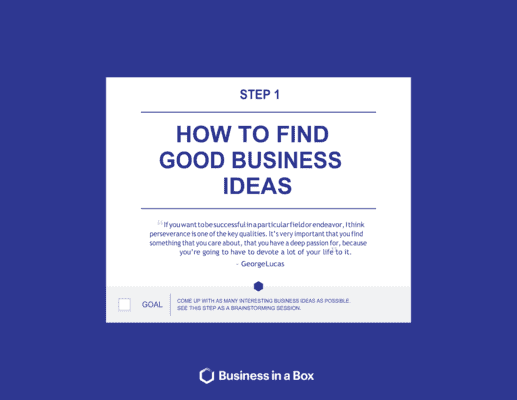 Business-in-a-Box's How To Find Good Business Ideas_startup Blueprints_chapter 1 Template
