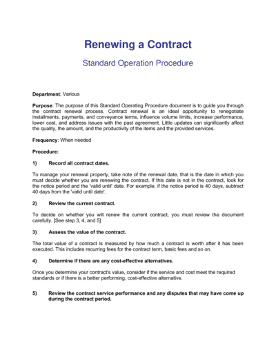 Business-in-a-Box's How To Renew A Contract Template