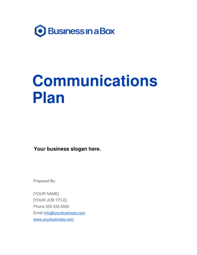 Business-in-a-Box's Communications Plan Template