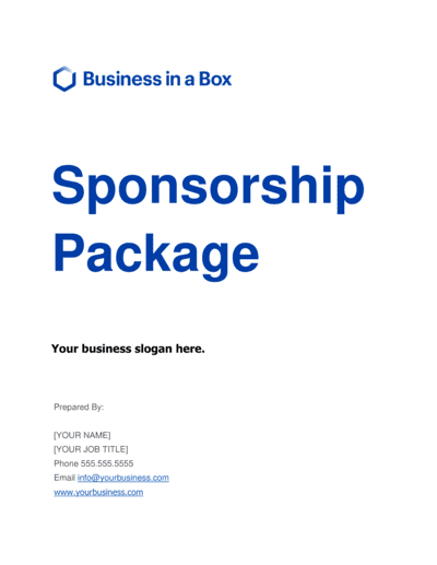 Business-in-a-Box's Sponsorship Package Template