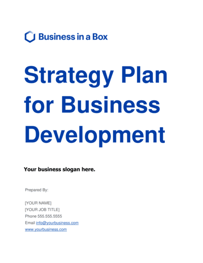 Business-in-a-Box's Strategy Plan For Business Development Template