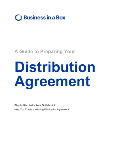 Business-in-a-Box's How To Write A Distribution Agreement Template