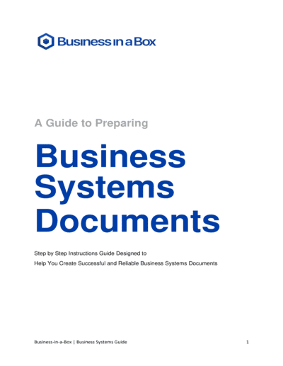 Business-in-a-Box's Business Systems Guide Template