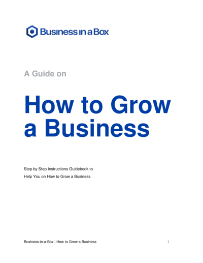Business-in-a-Box's How To Grow A Business Template