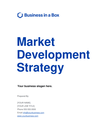 Business-in-a-Box's Market Development Strategy Template