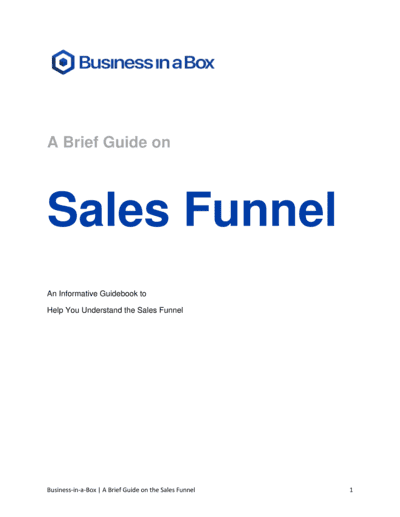 Business-in-a-Box's Sales Funnel Guide Template
