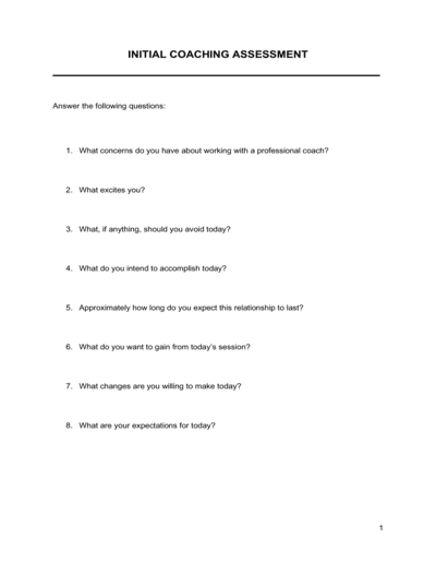 Business-in-a-Box's Initial Coaching Questions Template