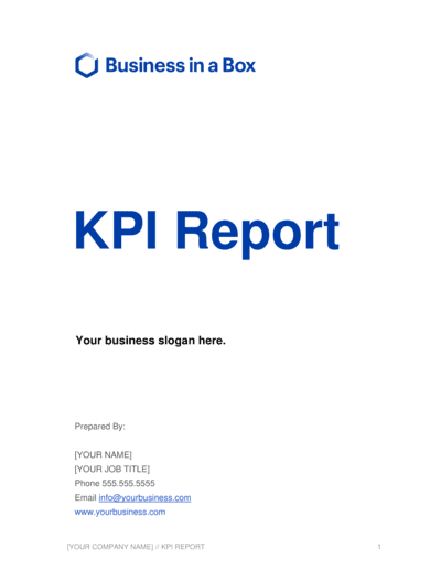 Business-in-a-Box's KPI Report Template