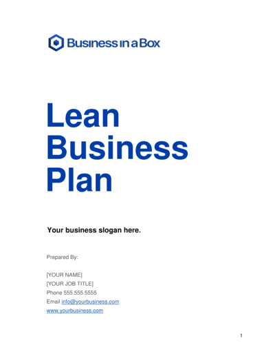 Business-in-a-Box's Lean Business Plan Template