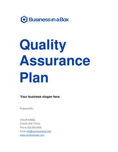 Business-in-a-Box's Quality Assurance Plan Template