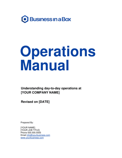 Business-in-a-Box's Operations Manual Template