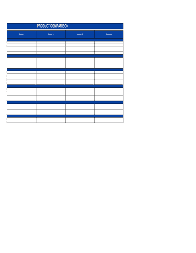 Business-in-a-Box's Product Comparison Worksheet Template
