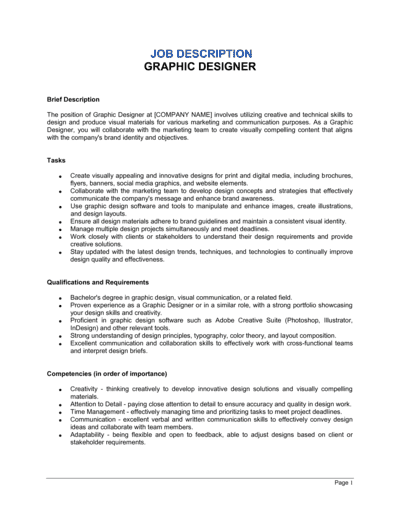 Business-in-a-Box's Graphic Designer Job Description Template