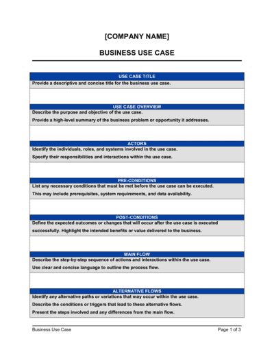 Business-in-a-Box's Business Use Case Template