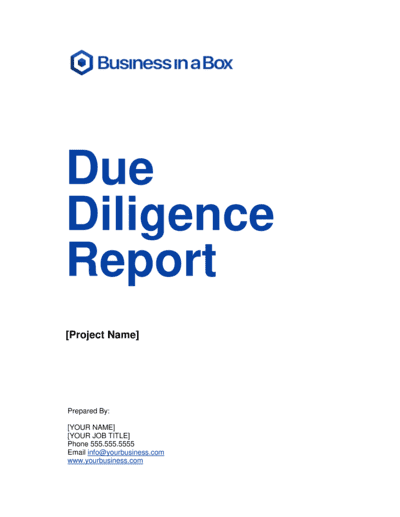 Business-in-a-Box's Due Diligence Report Template