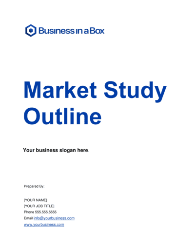 Business-in-a-Box's Market Study Outline Template