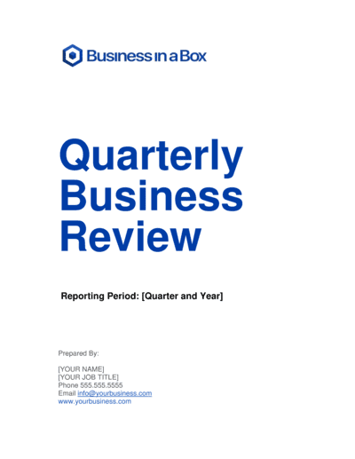 Business-in-a-Box's Quarterly Business Review Template
