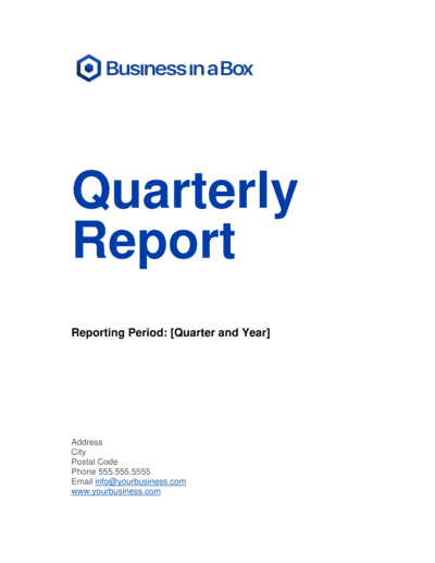 Business-in-a-Box's Quarterly Report Template